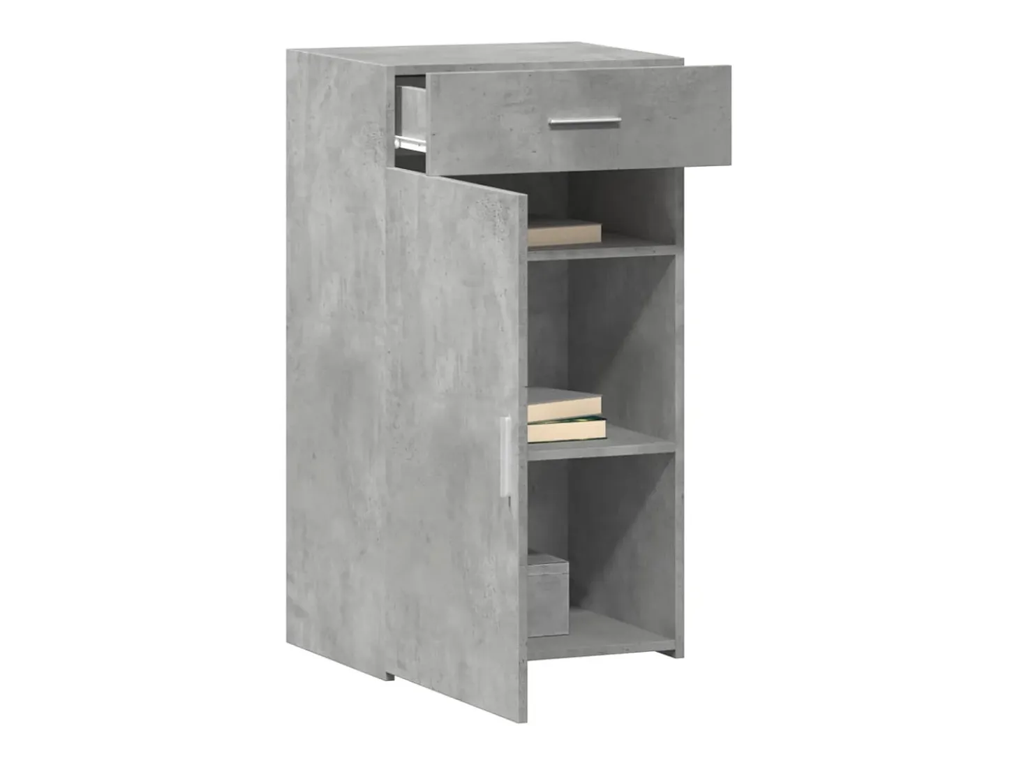 Aparador de madera de ingeniería gris hormigón 50x42,5x93 cm