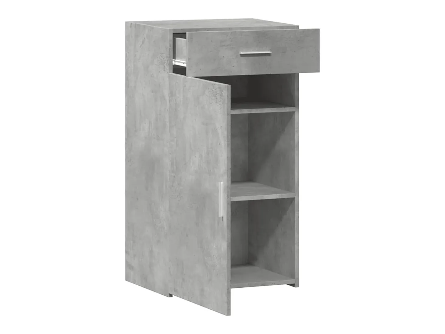 Aparador de madera de ingeniería gris hormigón 50x42,5x93 cm