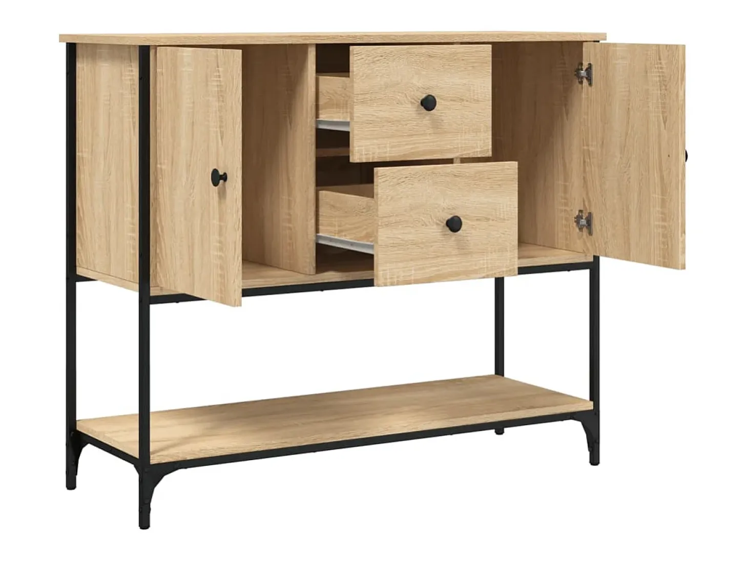 Aparador de madera de ingeniería roble Sonoma 100x36x85 cm