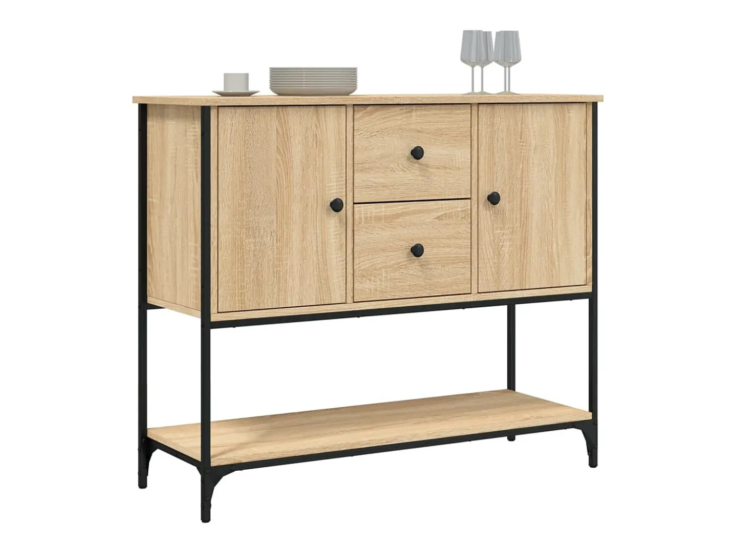 Aparador de madera de ingeniería roble Sonoma 100x36x85 cm