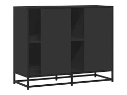 Aparador de madera de ingeniería negro 92x35x76 cm