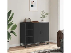 Aparador de madera de ingeniería negro 92x35x76 cm