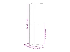 Aparador de madera de ingeniería roble ahumado 45x42,5x185 cm