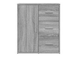 Aparador de madera de ingeniería 2 uds gris Sonoma 60x31x70 cm