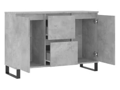 Aparador de madera de ingeniería gris hormigón 101,5x35x70 cm