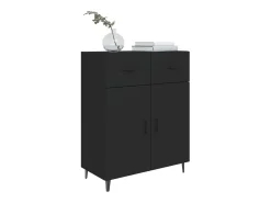 Aparador de madera de ingeniería negro 69,5x34x90 cm