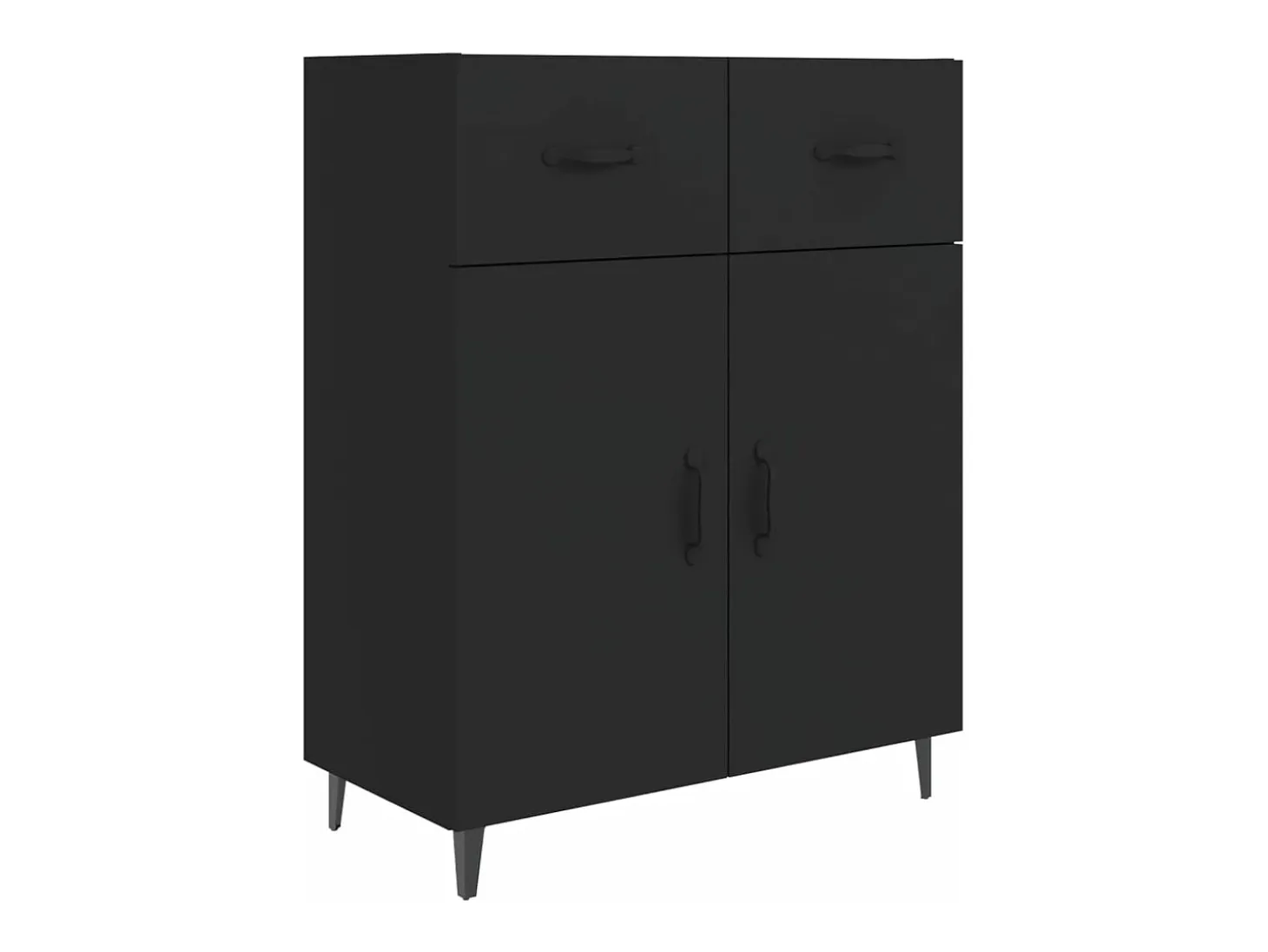 Aparador de madera de ingeniería negro 69,5x34x90 cm