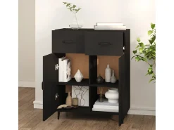 Aparador de madera de ingeniería negro 69,5x34x90 cm