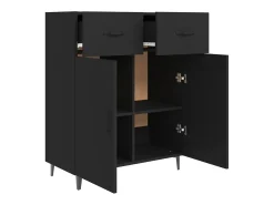 Aparador de madera de ingeniería negro 69,5x34x90 cm