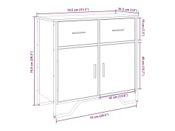 Aparador de madera de ingeniería marrón roble 79,5x35,5x74,5 cm