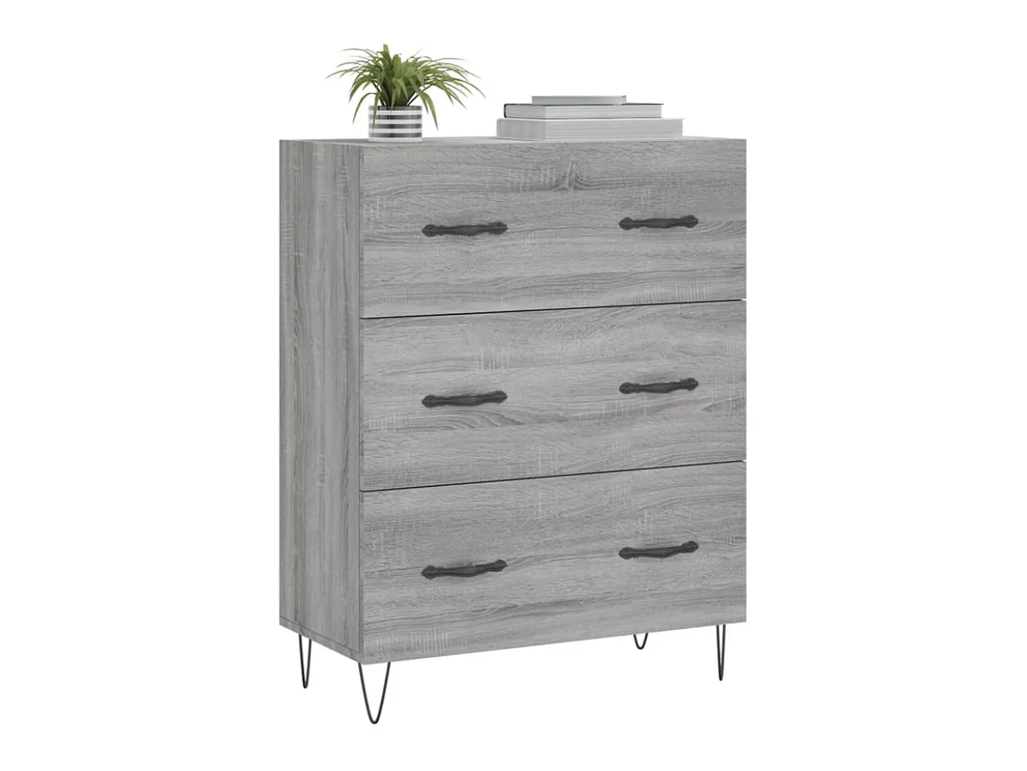 Aparador de madera de ingeniería gris Sonoma 69,5x34x90 cm ES65474