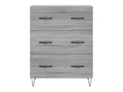 Aparador de madera de ingeniería gris Sonoma 69,5x34x90 cm ES65474