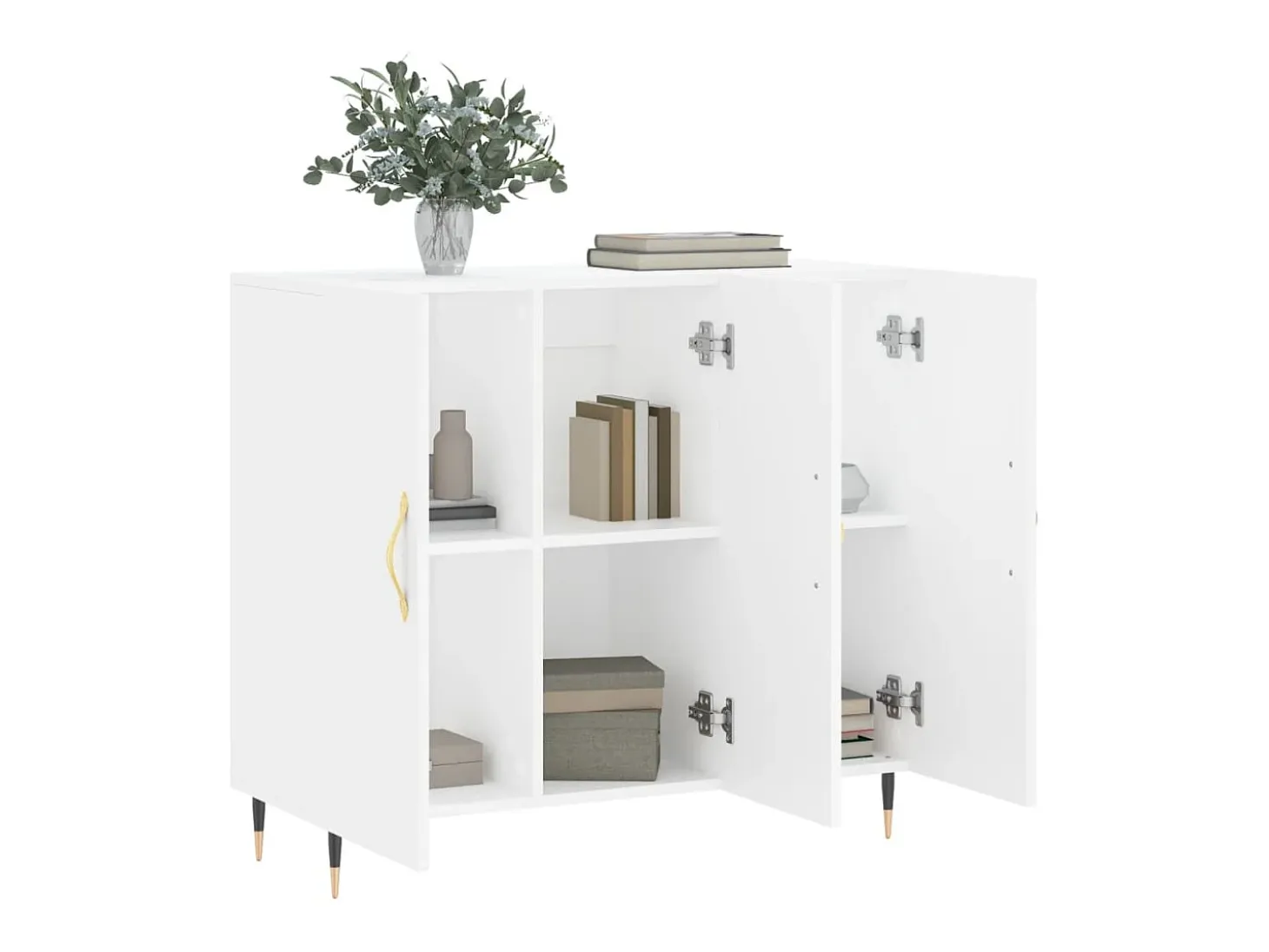 Aparador de madera de ingeniería blanco 90x34x80 cm
