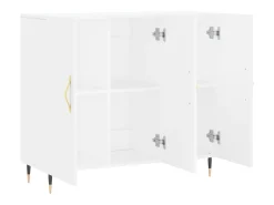 Aparador de madera de ingeniería blanco 90x34x80 cm