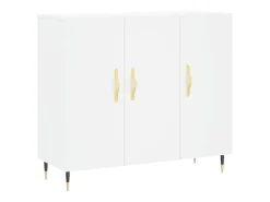 Aparador de madera de ingeniería blanco 90x34x80 cm