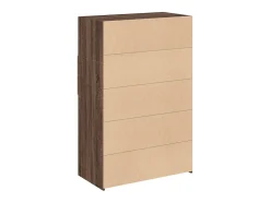 Aparador de madera de ingeniería marrón roble 80x42,5x124 cm