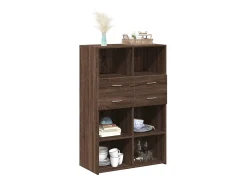 Aparador de madera de ingeniería marrón roble 80x42,5x124 cm
