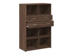 Aparador de madera de ingeniería marrón roble 80x42,5x124 cm