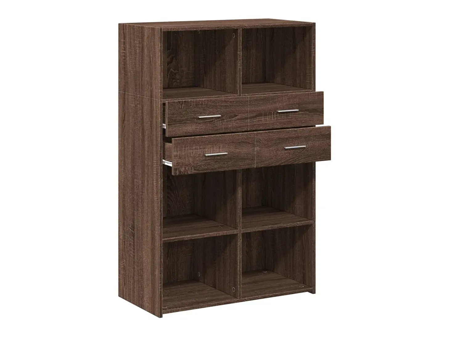 Aparador de madera de ingeniería marrón roble 80x42,5x124 cm