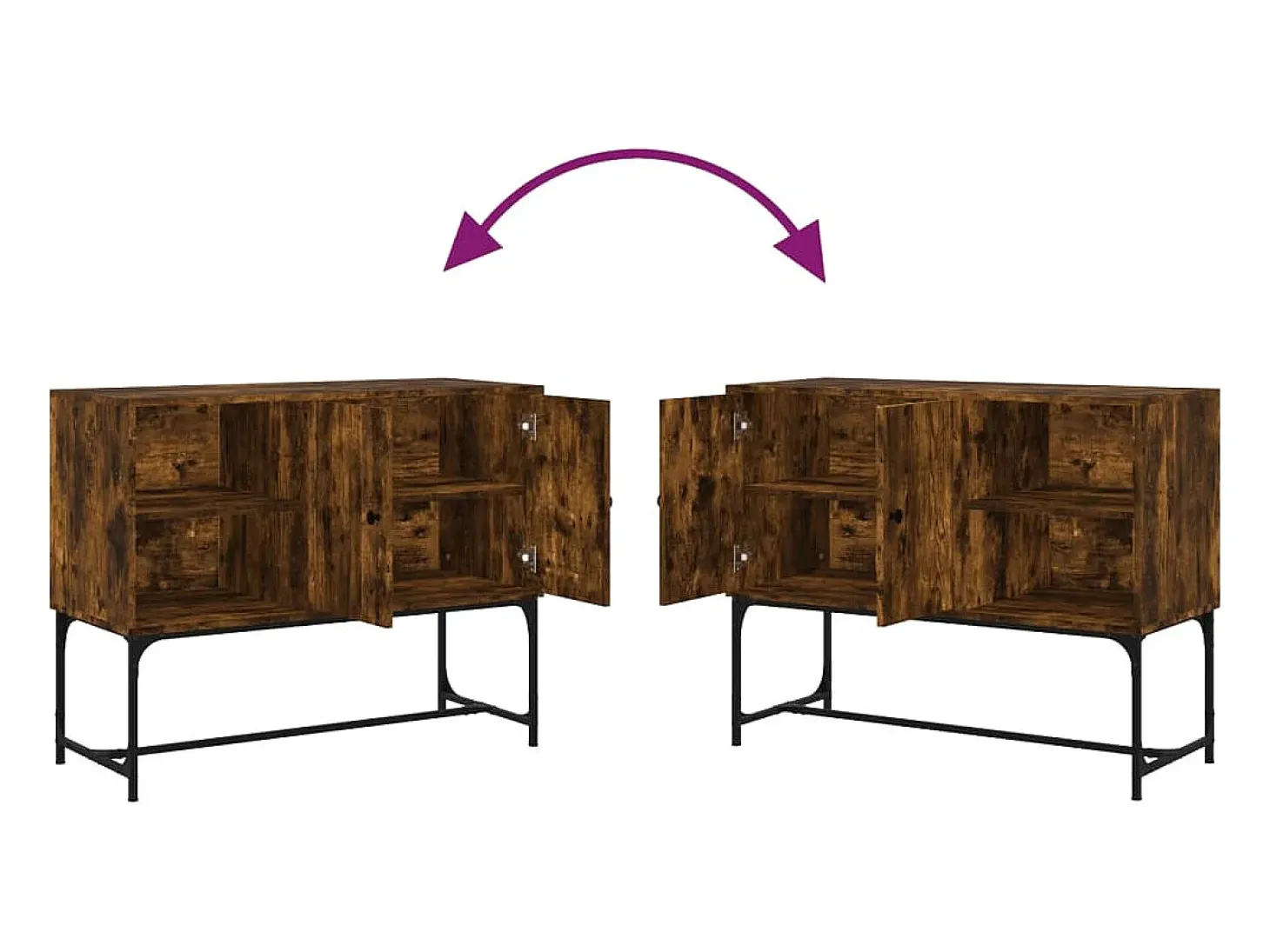 Aparador de madera de ingeniería roble ahumado 100x40x79,5 cm