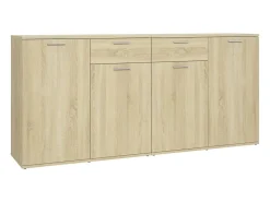 Aparador de madera de ingeniería roble Sonoma 160x36x75 cm