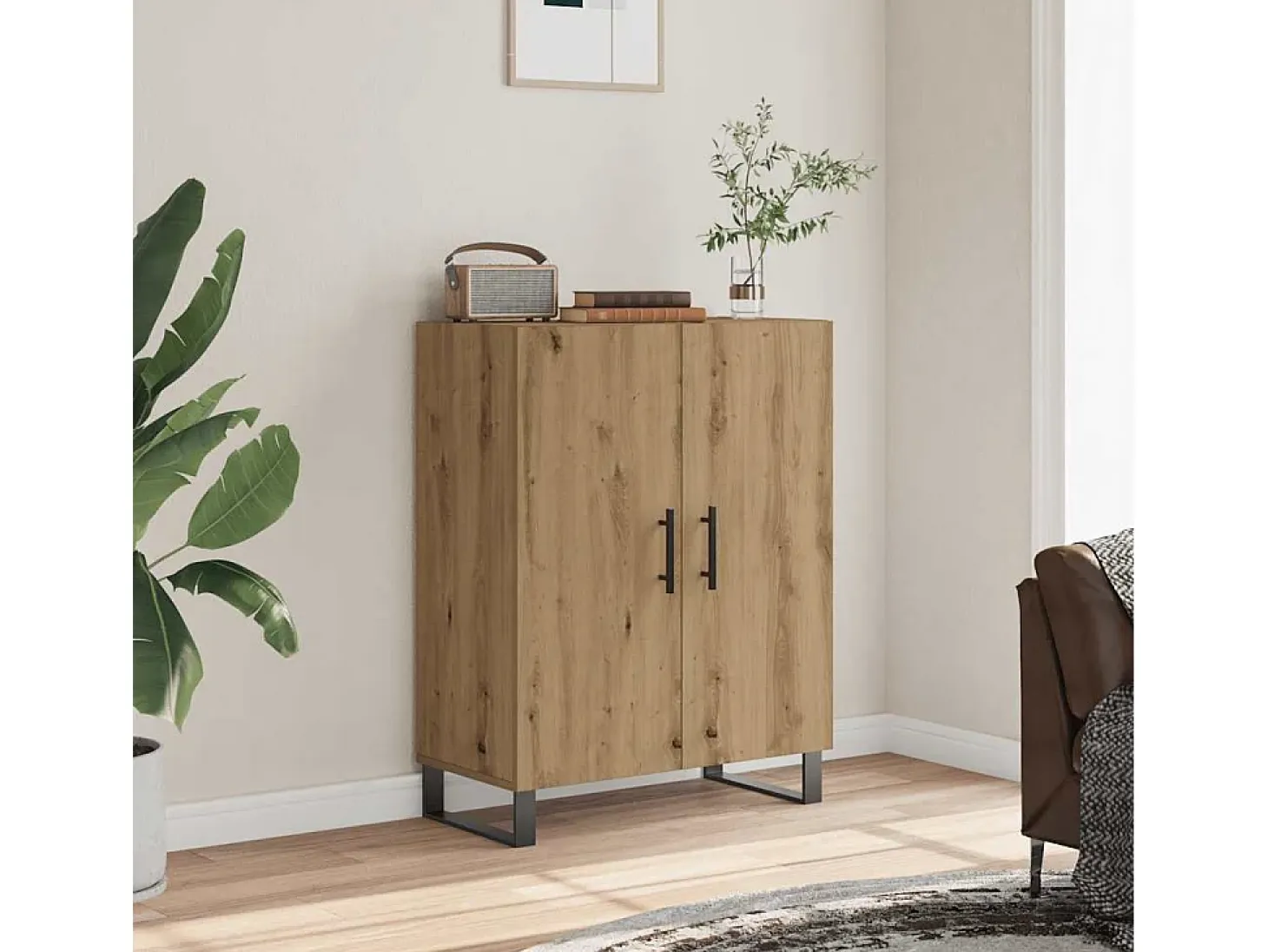 Aparador de madera de ingeniería roble artisan 69,5x34x90 cm