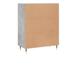 Aparador de madera de ingeniería gris hormigón 69,5x34x90 cm
