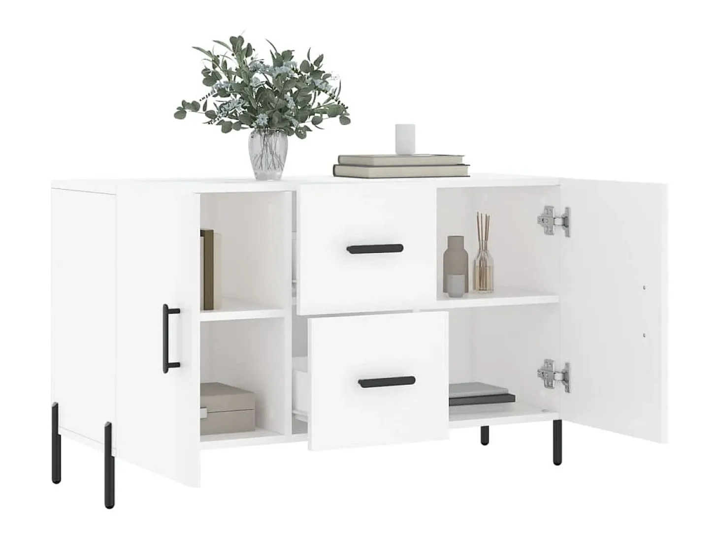 Aparador de madera de ingeniería blanco 100x36x60 cm