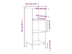 Aparador de madera de ingeniería roble ahumado 34,5x32,5x90 cm