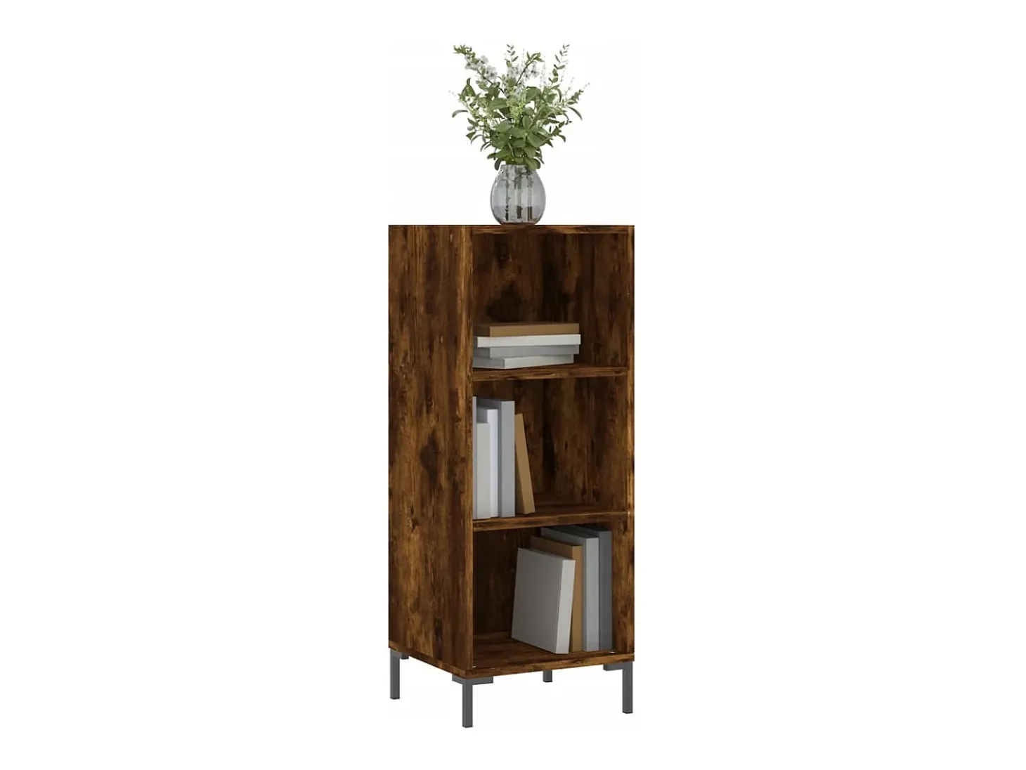 Aparador de madera de ingeniería roble ahumado 34,5x32,5x90 cm
