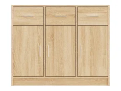 Aparador de madera de ingeniería color roble Sonoma 91x28x75 cm