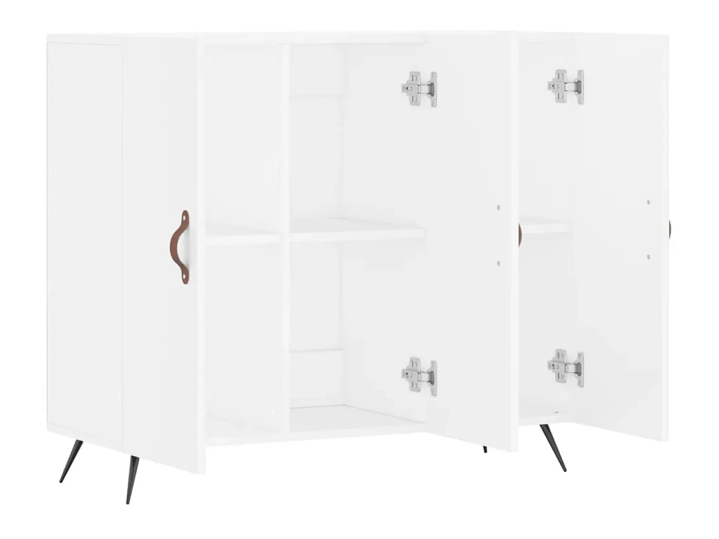 Aparador de madera de ingeniería blanco 90x34x80 cm ES37974