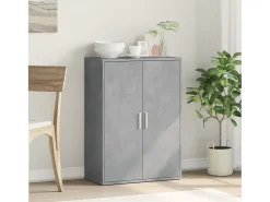 Aparador de madera de ingeniería gris hormigón 60x31x84 cm