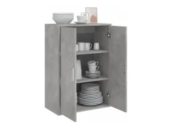 Aparador de madera de ingeniería gris hormigón 60x31x84 cm