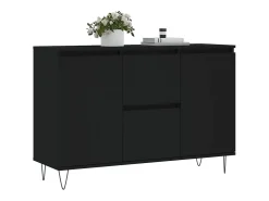 Aparador de madera de ingeniería negro 104x35x70 cm ES947268