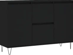 Aparador de madera de ingeniería negro 104x35x70 cm ES947268