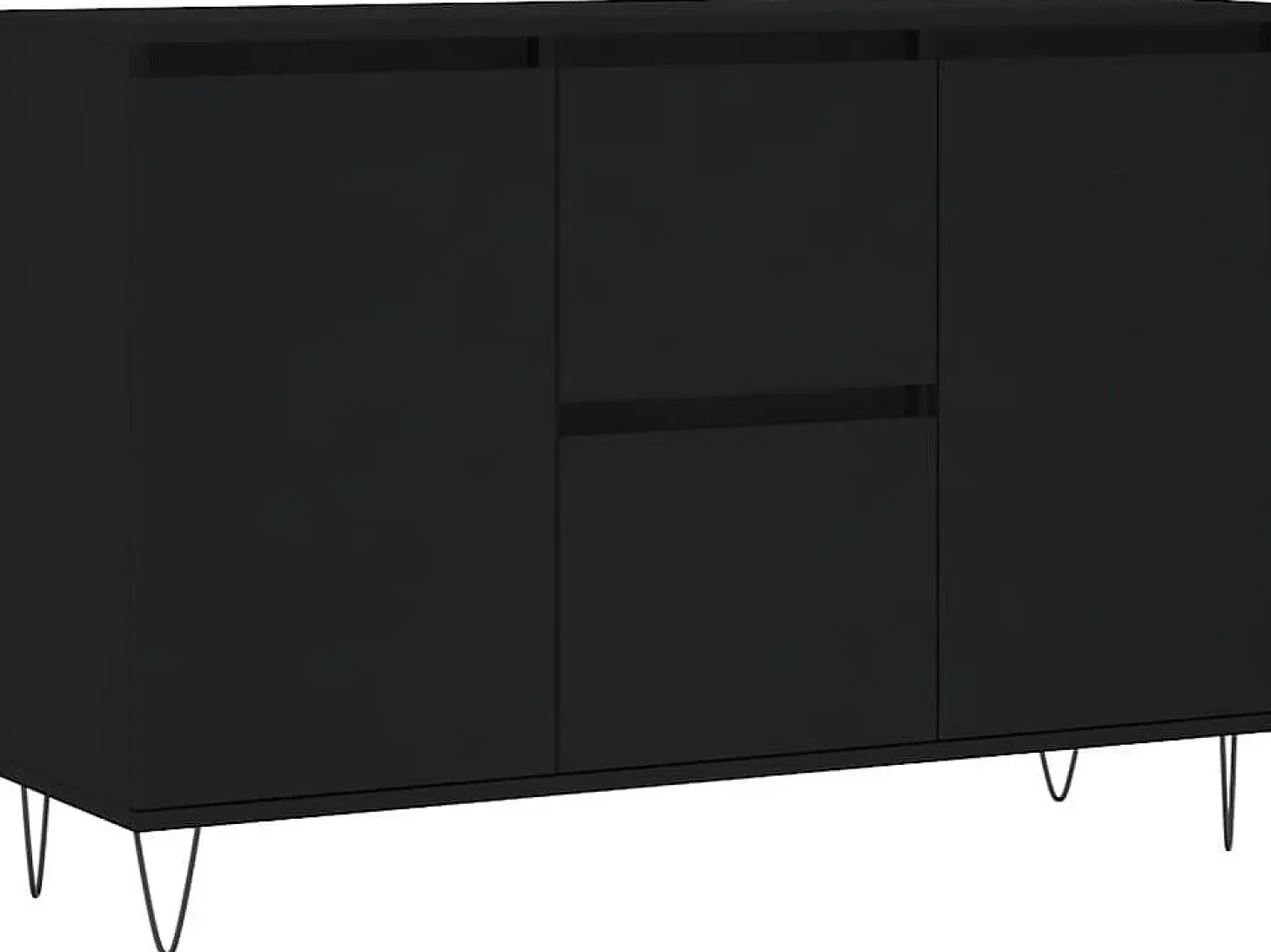 Aparador de madera de ingeniería negro 104x35x70 cm ES947268