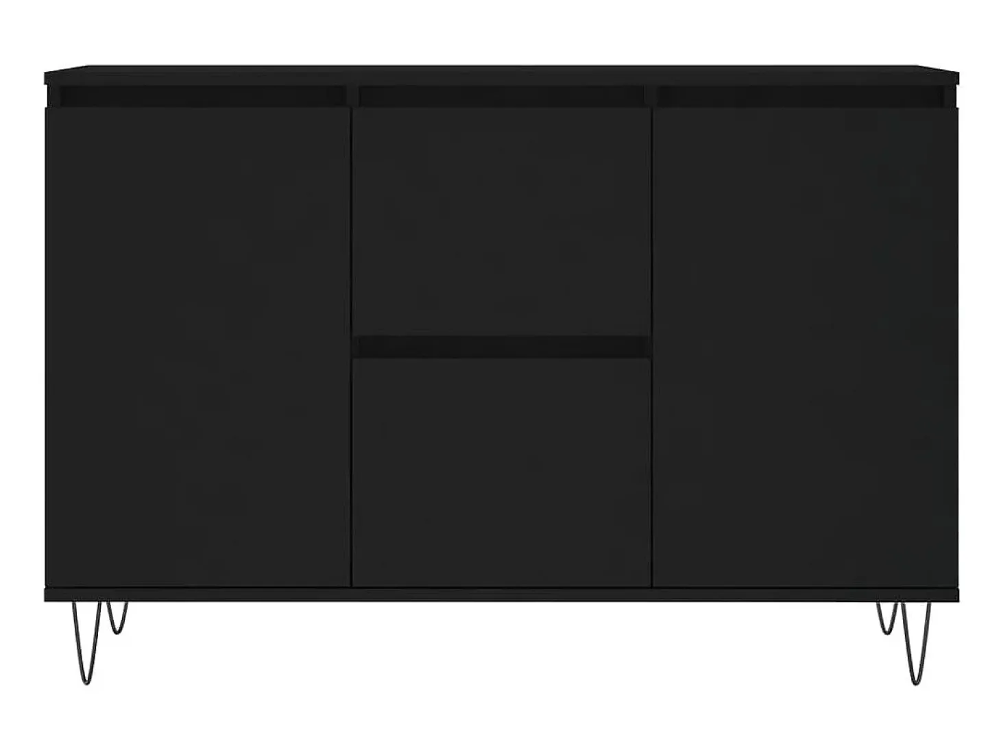 Aparador de madera de ingeniería negro 104x35x70 cm ES947268