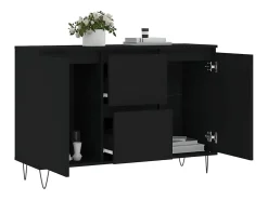Aparador de madera de ingeniería negro 104x35x70 cm ES947268