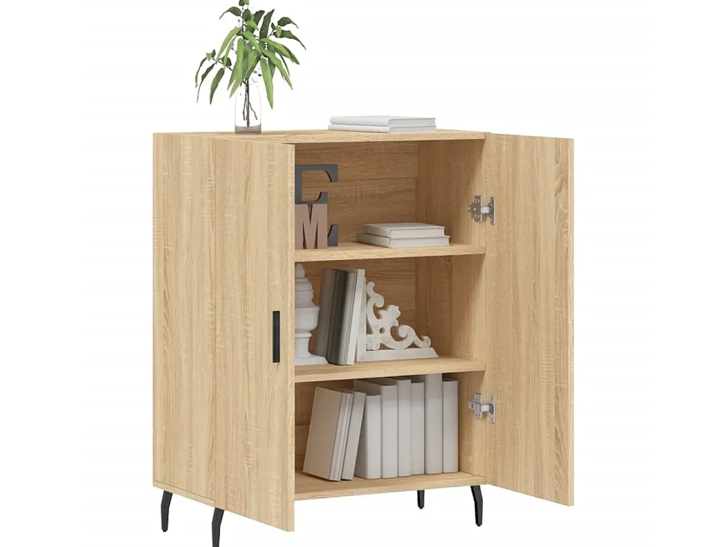 Aparador de madera de ingeniería roble Sonoma 69,5x34x90 cm ES71658