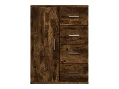 Aparador de madera de ingeniería roble ahumado 59x39x80 cm