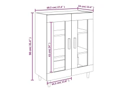 Aparador de madera de ingeniería roble Sonoma 69,5x34x90 cm