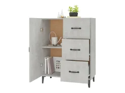 Aparador de madera de ingeniería gris hormigón 69,5x34x90 cm ES31857