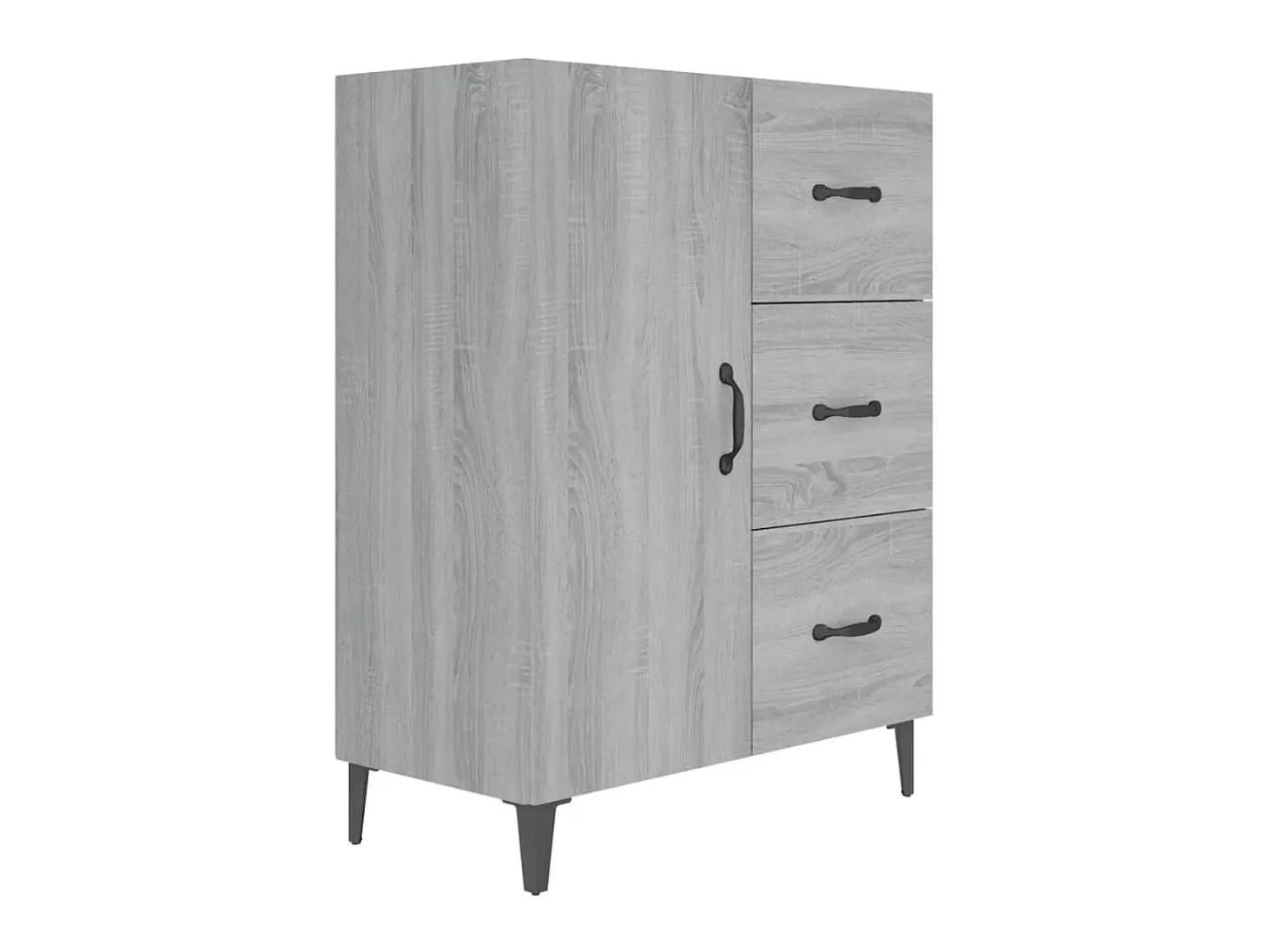Aparador de madera de ingeniería gris Sonoma 69,5x34x90 cm ES90291