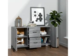 Aparador de madera de ingeniería gris Sonoma 100x36x60 cm ES55977