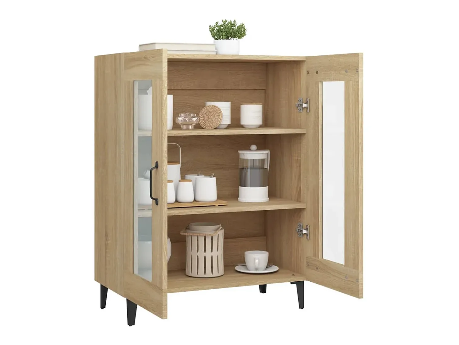 Aparador de madera de ingeniería roble Sonoma 69,5x34x90 cm