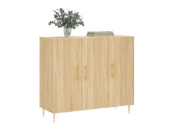 Aparador de madera de ingeniería roble Sonoma 90x34x80 cm