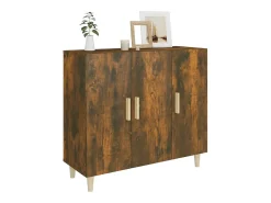 Aparador de madera de ingeniería roble ahumado 90x34x80 cm