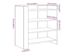 Aparador de madera de ingeniería marrón roble 73,5x35x75 cm