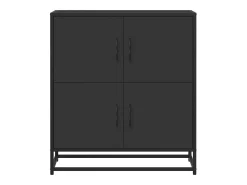 Aparador de madera de ingeniería negro 68x35x76 cm